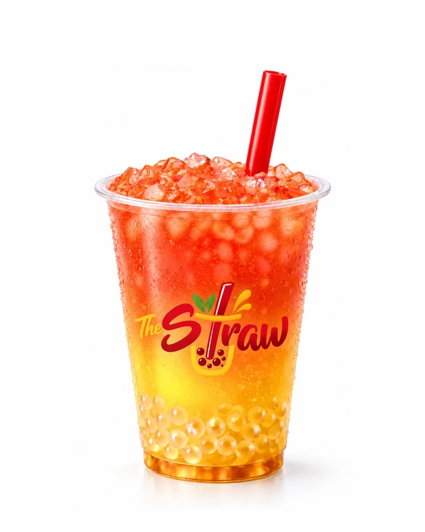 Strawberry jasmine fruit tea social post
