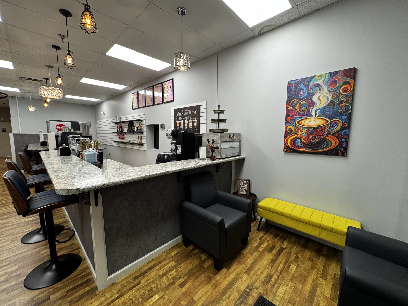 Inside The Straw café in Hermitage